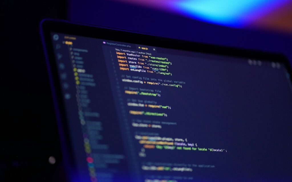 Écran affichant du code source